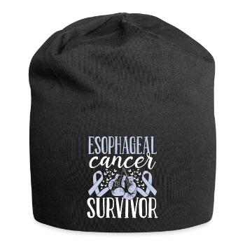 Esophageal Cancer Awareness Ribbon Gloves Survivor - Jersey Beanie - black - Front