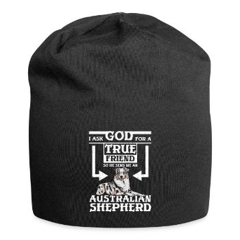 Dieu m’envoie un berger australien - Bonnet en jersey - noir - Devant