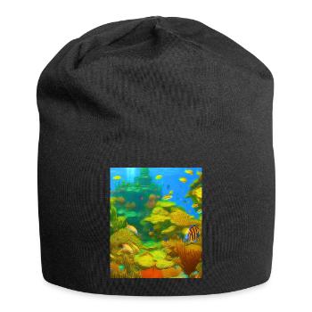 Coral reef illustration for ocean lovers - Jersey Beanie - black - Front