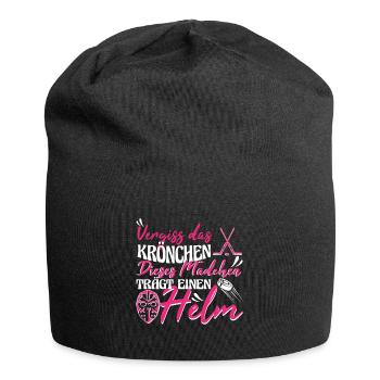 Eishockey Mädchen Vergiss das Krönchen - Jersey-Beanie - Schwarz - Vorne