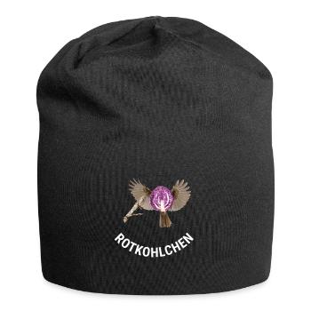Rotkohlchen Meme Vogel Rotkelhlchen - Jersey-Beanie - Schwarz - Vorne
