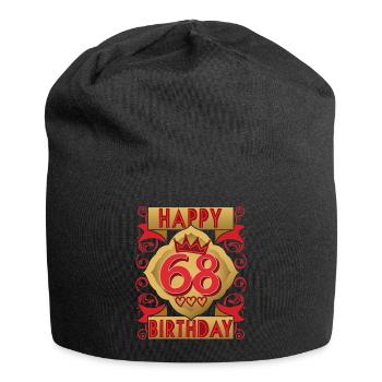 68. Geburtstag 68 Jahre alt Spruch, Vintage-Design - Jersey-Beanie - Schwarz - Vorne