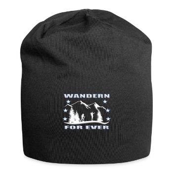 Wandern Zubehör Wanderer Motiv - Jersey-Beanie - Schwarz - Vorne