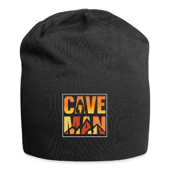 Höhlenmensch Cave Man Höhle Caving Höhlenwandern - Jersey-Beanie - Schwarz - Vorne