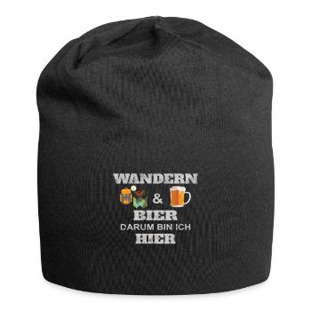 Wandern Zubehör Wanderer Motiv - Jersey-Beanie - Schwarz - Vorne
