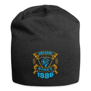 Awesome since 1986. Angel, Angler's birthday - Jersey Beanie - black - Front