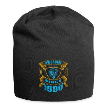 Génial depuis 1990. Angel, l’anniversaire du pêcheur - Bonnet en jersey - noir - Devant