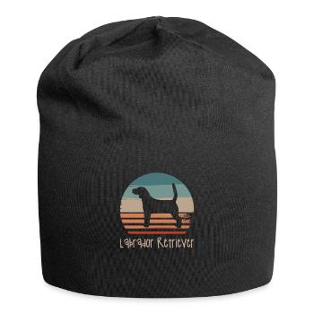 Vintage Retro Labrador Retriever Dog Lover - Jersey Beanie - black - Front