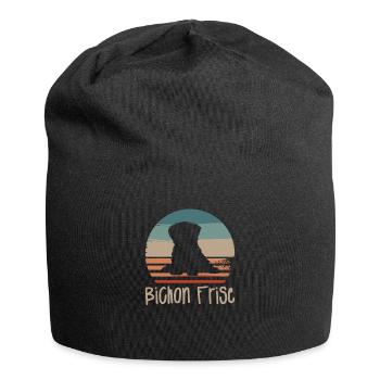 Vintage Retro Bichon Frise Dog Lover - Bonnet en jersey - noir - Devant