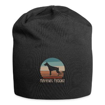 Vintage Retro Miniature Pinscher Dog Lover - Bonnet en jersey - noir - Devant