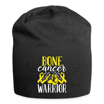 Bone Cancer Awareness Ribbon Gloves Warrior - Jersey Beanie - black - Front