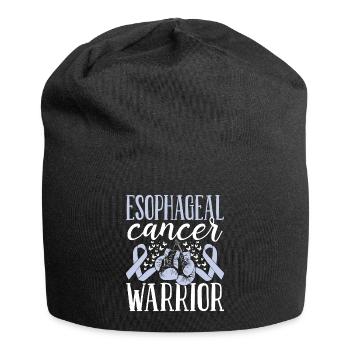 Esophageal Cancer Awareness Ribbon Gloves Warrior - Jersey Beanie - black - Front