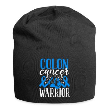 Colon Cancer Awareness Ribbon Gloves Warrior - Jersey-Beanie - Schwarz - Vorne
