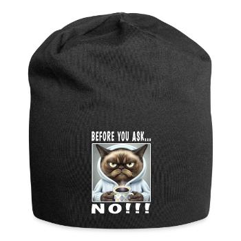 Before you ask no - Jersey-Beanie - Schwarz - Vorne