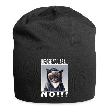 Before you ask no - Jersey-Beanie - Schwarz - Vorne