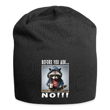 Before you ask no - Jersey-Beanie - Schwarz - Vorne
