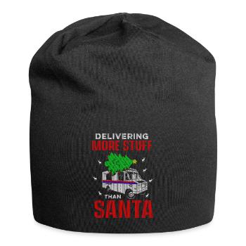 Postal Worker Ugly Christmas Design Santa Mailman - Jersey Beanie - black - Front