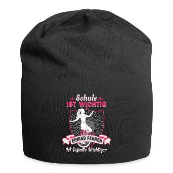 Einrad Mädchen Schule ist wichtig - Jersey-Beanie - Schwarz - Vorne
