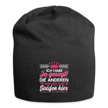 Junggesellinnenabschied Ich habe Ja gesagt! - Jersey-Beanie - Schwarz - Vorne
