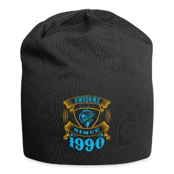 Génial depuis 1990. Angel, l’anniversaire du pêcheur - Bonnet en jersey - noir - Devant