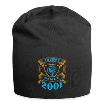 Awesome since 2001. Angel, Angler's birthday - Jersey Beanie - black - Front