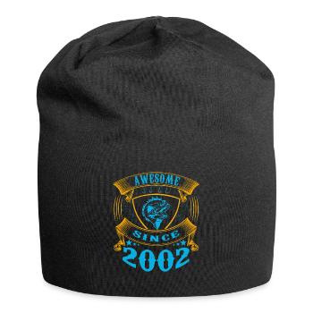 Awesome since 2002. Angel, Angler's birthday - Jersey Beanie - black - Front