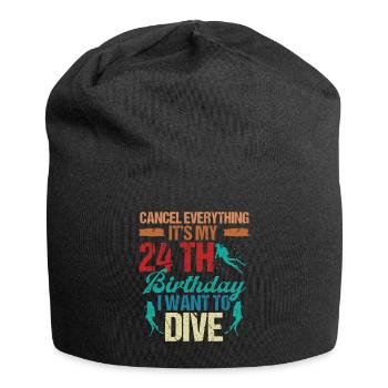 24 Year Old Scuba Diver Birthday Idea Snorkeling - Jersey-Beanie - Schwarz - Vorne