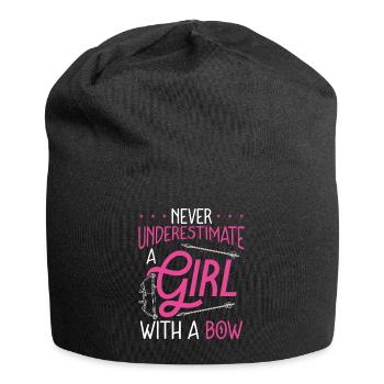 Une fille avec un arc - Bonnet en jersey - noir - Devant