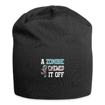 Ein Zombie kaute es ab Amputierter Wortspiel - Jersey-Beanie - Schwarz - Vorne