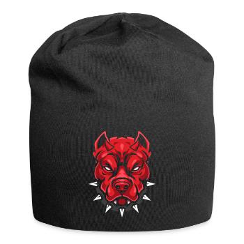 Teufel Pitbull-Hund - Jersey-Beanie - Schwarz - Vorne