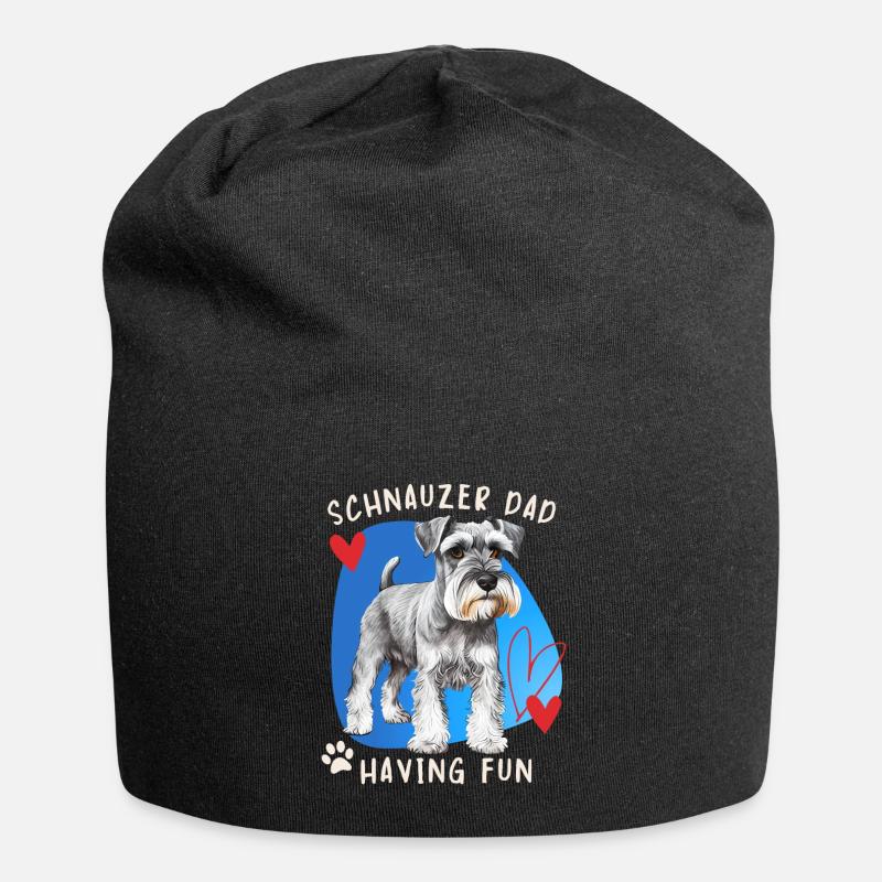 Schnauzer, Schnauzer-Terrier, Schnauzer-Dad Spruch - Jersey-Beanie - Schwarz