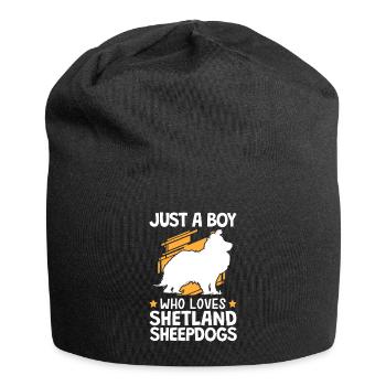 Only a boy who loves Shetland Sheepdog - Jersey Beanie - black - Front
