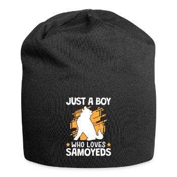 Boy who loves Samoyeds Nordic Samoyed - Jersey Beanie - black - Front