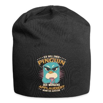 Sarkasmus für Langschläfer - Jersey-Beanie - Schwarz - Vorne