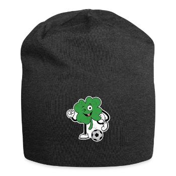 Football Clover Lucky Clover Irish St. Patrick - Jersey Beanie - charcoal grey - Front