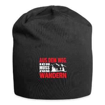 Wandern Zubehör Wanderer Motiv - Jersey-Beanie - Schwarz - Vorne