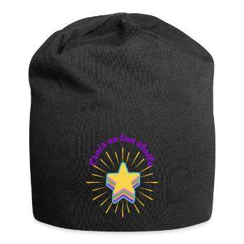Crois en ton étoile - Bonnet en jersey - noir - Devant