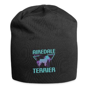 Amoureux des chiens rétro Airedale Terrier - Bonnet en jersey - noir - Devant