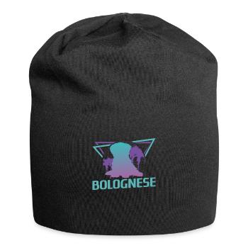 Retro Bolognese-Hundeliebhaber - Jersey-Beanie - Schwarz - Vorne