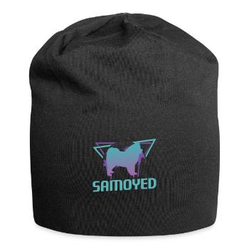 Retro Samoyed Dog Lover - Jersey Beanie - black - Front