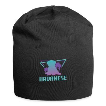 Amant de chien bichon havanais rétro - Bonnet en jersey - noir - Devant