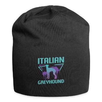 Retro Italian Greyhound Dog Lover - Jersey Beanie - black - Front