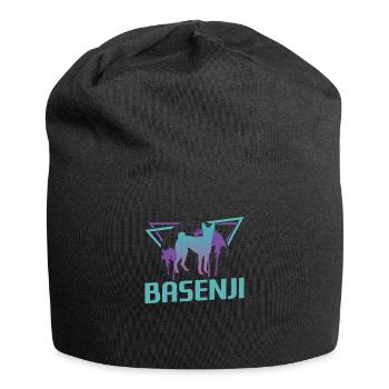Retro Basenji Dog Lover - Jersey Beanie - black - Front