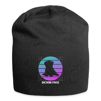Retro Bichon Frise Dog Lover - Jersey Beanie - black - Front