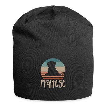 Amant de chien maltais rétro vintage - Bonnet en jersey - noir - Devant