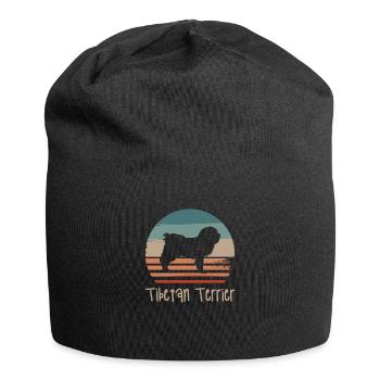 Vintage Retro Tibetan Terrier Dog Lover - Jersey Beanie - black - Front