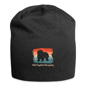 Vintage Retro Old English Sheepdog Dog Lover - Bonnet en jersey - noir - Devant