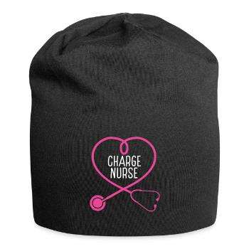 Charge Nurse Stethoscope Appreciation Heart - Jersey-Beanie - Schwarz - Vorne
