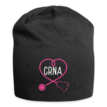 CRNA Stéthoscope Appréciation Coeur - Bonnet en jersey - noir - Devant