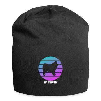 Retro Samoyed Dog Lover - Jersey Beanie - black - Front